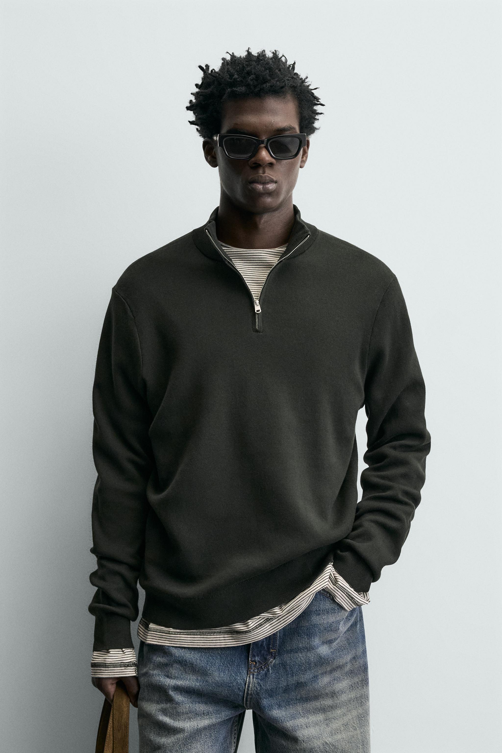 PULL EN COTON À COL ZIPPÉ